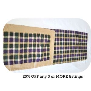 Table Runner Decor Tablescape Accessorie Checkered Plaid Double Sided Fall